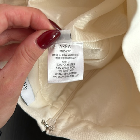 AREA Crystal trimmed Pleated Mini skirt in ivory - Picture 10 of 10